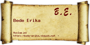 Bede Erika névjegykártya
